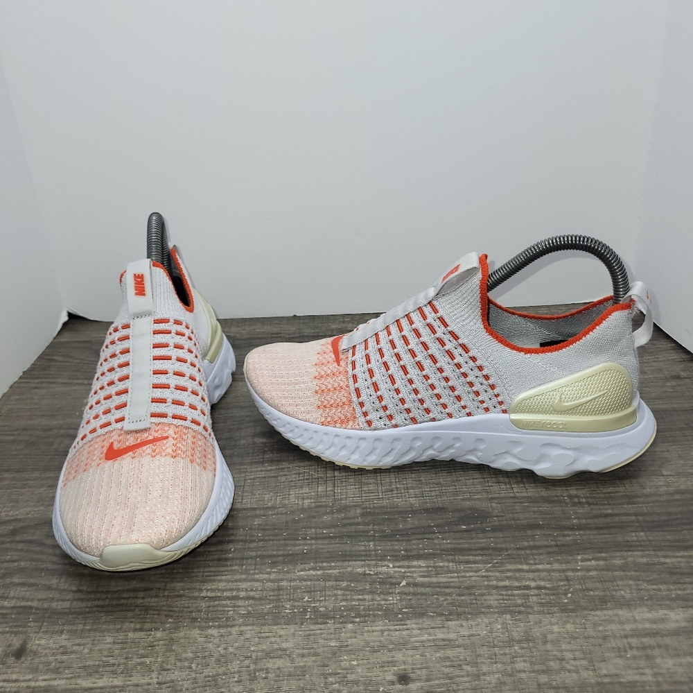 Nike Women’s Knit Slip-On Running Shoes in Coral, Cream & White